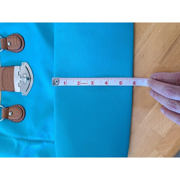 Apt 9 Turquoise Janet Tote Bag 13" X 12.25" Roomy Double Handles - Picture 4 of 12